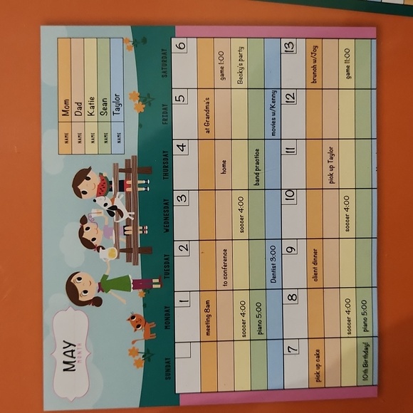 NEW Family Calendar Undated Grid Format - Picture 6 of 6